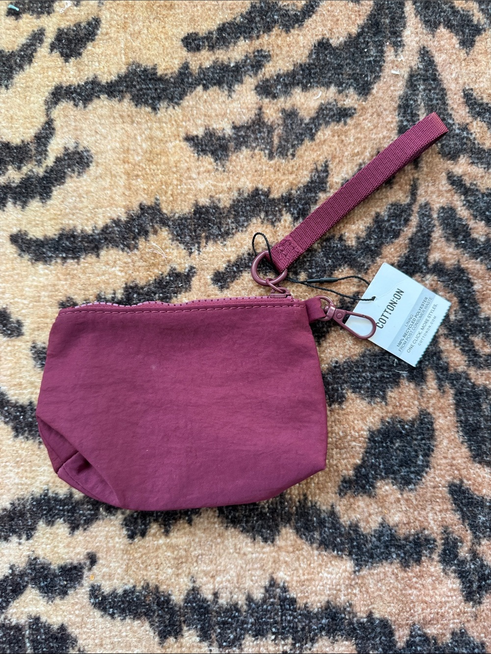 Cotton On Wine Red Wristlet Pouch with Detachable Strap